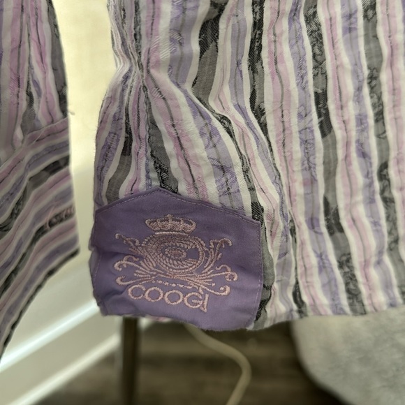 COOGI Luxe EUC Men’s Purple, Lavender, White and Gray Stripped Shirt - Picture 8 of 17
